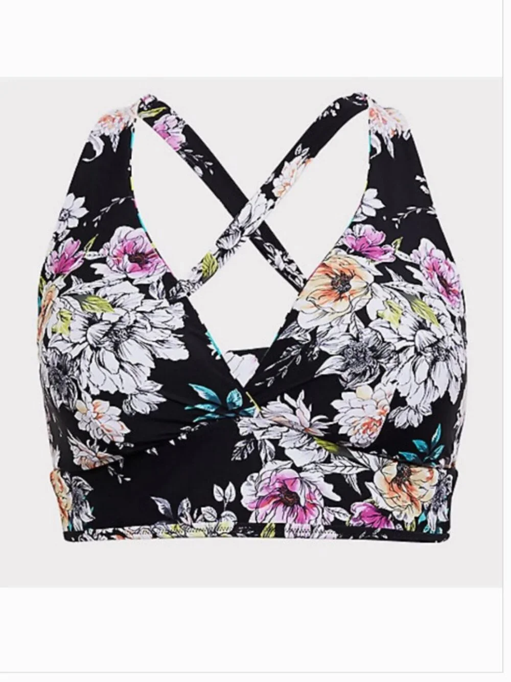 Torrid Floral & Stripe Reversible Bikini Top - Picture 6 of 12